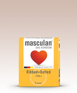 Masculan Ribbed+Dotted 3ks