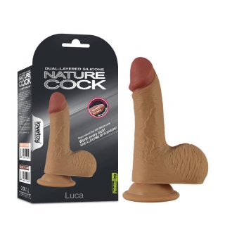 Lovetoy Dual-layered Silicone Dildo Luca Brown