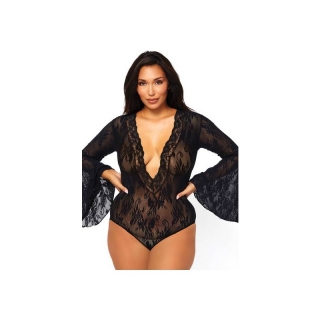 LEG AVENUE BELL SLEEVED BODYSUIT PLUS SIZE