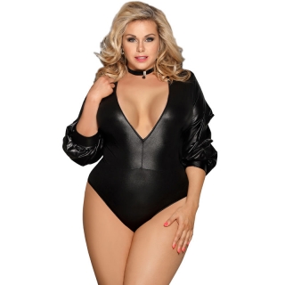 SUBBLIME QUEEN PLUS LONG SLEEVE AND FETISH STYLE TEDDY XL/2XL